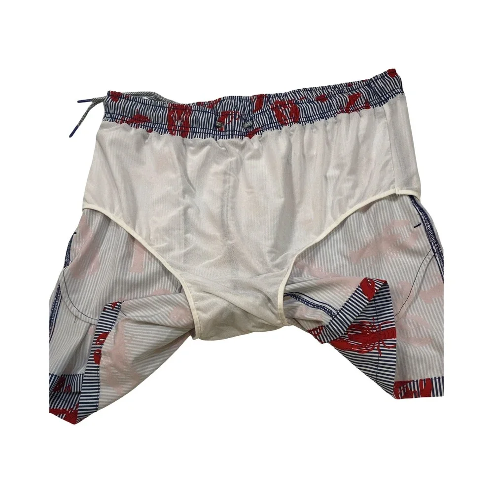 Men's Rainforest‎ Swim Shorts XL Lobster Print Nautical 6